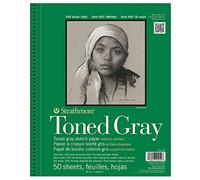 Strathmore 400 Series Toned Gray Drawing Pad Blocco di Carta a Spirale per Schizzi, 14 x 21,6 cm, Grigio, 5.5"X8.5"