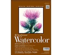 Strathmore 400 Series Wire Bound Watercolor Pad, 140 lb. Cold Press, 12 X 18 inches, White, 12 Sheets (440-3)