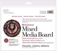 Strathmore (564-8 500 Series Mixed Media Board, vellum, 20,3 x 25,4 cm, carta per tecniche miste, 6 fogli, bianco