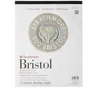 Strathmore, 580-62 500 Series Bristol, blocco carta con superficie pergamena a 2 strati, 28 cm x 35,6 cm, bianco, 15 fogli