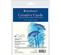 Strathmore Biglietti creativi, bianco fluorescente con bordo decorato, 12,7 x 17,5 cm, confezione da 6, buste incluse, biglietti di auguri personalizzati per matrimoni, eventi, compleanni