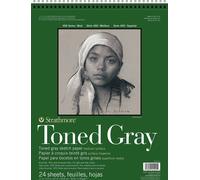 Strathmore serie 400 Blocco per schizzi carta riciclata spiralato lato lungo, tonalità grigio freddo, 24 fogli 27,9x 35,5 cm 118 g/m