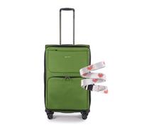 Stratic Bendigo Light + valigetta con tracolla per valigia, custodia morbida da viaggio, trolley trolley con rotelle, misura media, lucchetto TSA, 4 ruote, espandibile, taglia M, verde, verde, M+, M+