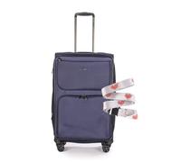 Stratic Bendigo Light + valigetta con tracolla per valigia, custodia morbida, trolley da viaggio, trolley con rotelle, misura M, lucchetto TSA, 4 ruote, espandibile, taglia M, blu marino, blu navy,