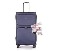 Stratic Bendigo Light + valigetta con tracolla per valigia, custodia morbida, trolley da viaggio, trolley grande, lucchetto TSA, 4 ruote, espandibile, taglia L, verde, blu navy, L+, L+