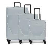 Stratic taska set di valigie a 4 ruote 3 pezzi con piega elastica blu