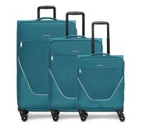 Stratic taska set di valigie a 4 ruote 3 pezzi con piega elastica ottanio
