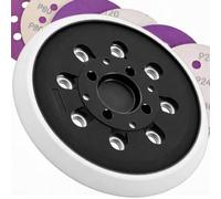 StratoNex Set di dischi abrasivi da 125 mm, adatti per Bosch PEX 300 AE | Piastra di supporto in poliuretano, sistema a 8 fori, con 6 fogli di carta vetrata in PET, grana 80/120/240
