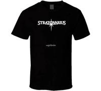 Stratovarius 2 Black T Shirt Printed Men T-Shirt Short Sleeve Funny Tee Shirts Fashion Logo Printing Personality Black M