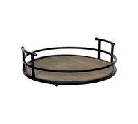 Stratton Home Decor Vassoio, 40% Metallo, 60% MDF, Nero, 12" L X 12" P X 3,25" H