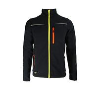 Strauss Engelbert e.s.motion 2020 - Giacca softshell per esterni, antivento, impermeabile, traspirante, leggera e flessibile, in pile con interno morbido, Nero/giallo avverso/arancio, XL