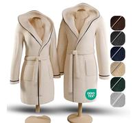 Strauss Home® Accappatoio da donna e da uomo, in spugna di alta qualità, lungo, con cappuccio, 100% cotone (400 g/m2), prodotto in verde, taglia L, XL, XXL, 3XL, marrone, cappuccino, XXL
