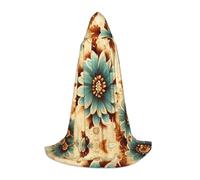 stravaganza di seta e fiori L stampato Halloween Wizard Capo | Costume per feste a tema | Mantello cosplay per adulti/giovani | Taglie S M L