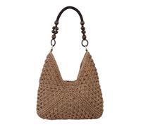 Straw Beach Bag - Boho Style Handwoven Straw Shoulder Bag for Women | Casual Summer Tote Handbag for Beach and Vacation Use | Lightweight Woven Bags for Stylish Outdoor Carry Ladies Girls Mothers