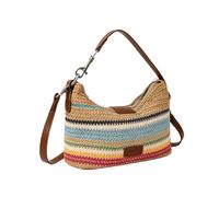 Straw Clutch | Vintage Zipper Tote with Adjustable Shoulder Strap
