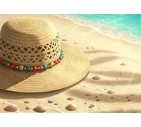 Straw Hat 5000 Piece Jigsaw Puzzles for Adults, Colourful, Challenging & Brainteasing Adult puzzles 5000 Pieces Beach, Fun jigsaws for The Whole Family 61x41 inch