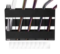 Straw Holder for Cabinet Door | 5-Grid Straw Container - Space-Saving Reusable Basket with 9 Double-Sided Tape for Chopstick Bar Restaurant Party Cabinet Makeup Brush Commercial