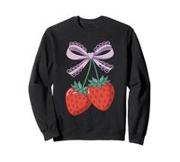 Strawberries and Lavender Lace Bow - Kawaii Style Art Felpa