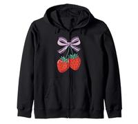Strawberries and Lavender Lace Bow - Kawaii Style Art Felpa con Cappuccio