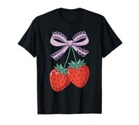 Strawberries and Lavender Lace Bow - Kawaii Style Art Maglietta