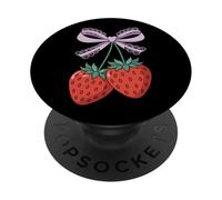 Strawberries and Lavender Lace Bow - Kawaii Style Art PopSockets PopGrip Adesivo