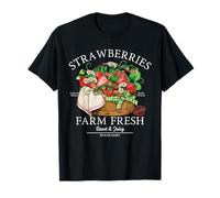Strawberries Farm Fresh Organic Strawberry Farmer Vintage Maglietta