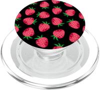 Strawberries Fruit Red Berry Wild Natural Food Black PopSockets PopGrip per MagSafe