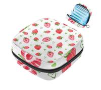Strawberry-1085 - Kit per primo ciclo mestruale per ragazze, salvaslip per tamponi, borsa mestruale con cerniera, organizer per tovaglioli