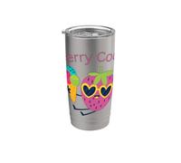 Strawberry Berry Cool Summer Icecream Bicchiere termico in acciaio inox doppia parete