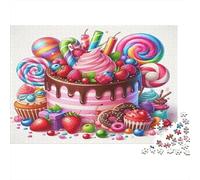 Strawberry Cake with Latte And Chocolate Jigsaw Puzzle Impossible 1000 Pezzi Decorazione Per La Casa. Giochi Rilassamento E Intelligence Per Adulti E Bambini Da 12 Anni 38x26cm/1000pcs