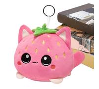 Strawberry Cat Plush - PP Cotton, Stuffed Animal Cat, Cute Collectible Figure | Soft Display Decor, Cartoon Kitten Doll, Cats Plush Toy For Kids, Girls, Women, Pet Lovers Day