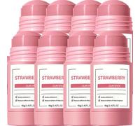 Strawberry Clay Mask Stick, minimizzante i pori, esfoliante delicato, detergente per i punti neri, sbiancante, non asciugante, maschera per il viso per tutti i tipi di pelle (8 pezzi)
