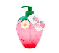 Strawberry Decor - Dispenser di sapone per mani Simple Pleasures a forma di fragola con sapone liquido profumato, pompa a mano decorativa, dispenser di sapone ricaricabile per cucina e bagno