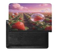 Strawberry Fields - Custodia per passaporto con blocco RFID, in pelle, per passaporto, protezione per passaporto, porta carte di credito, accessori da viaggio