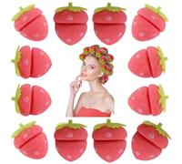 Strawberry Hair Rollers, Magic Strawberrys Sponge Hairs Rollers, 2026 Strawberry Heatless Curlers for Long Hair, Easy And Comfortable Hairstyling While Sleeping (12pcs)