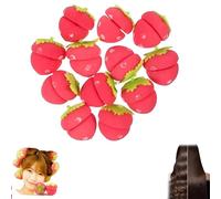 Strawberry Heatless Curlers,Soft Sponge Hair Rollers,for Medium Hair, Hair Friendly Curling Tool for Women Easy and Comfortable Hairstyling While Sleeping