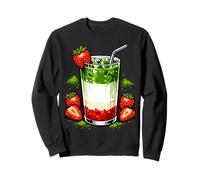 Strawberry Matcha Latte Kawaii Graphic Tea Lover Drink Felpa