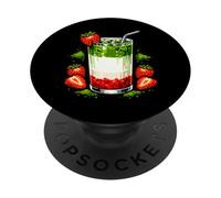 Strawberry Matcha Latte Kawaii Graphic Tea Lover Drink PopSockets PopGrip Adesivo