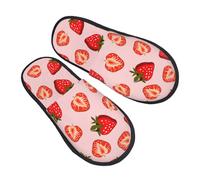 Strawberry Pink Fruit Uomo Donna Slippers Peluche Pantofole Morbide Ciabatte Per Esterno Casa Interno L
