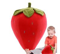 Strawberry Plush Toy, Soft Stuffed Strawberry Pillow, Cute Aesthetic Pillow, Cozy Comfy Design, for Girls, Women, Bedroom Nursery Decor, Easter and Valentine's Day Gift, 12-Inch Red Green