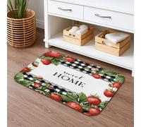 Strawberry Sweet Home, tappetino da bagno ad asciugatura rapida, tappetino da doccia assorbente, antiscivolo, decorativo, in flanella, lavabile, per bagno, WC, 40,6 x 61 cm