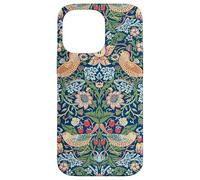 Strawberry Thief William Morris Art Nouveau Pattern Blu Custodia per iPhone 14 Pro Max