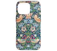 Strawberry Thief William Morris Art Nouveau Pattern Blu Custodia per iPhone 16 Pro