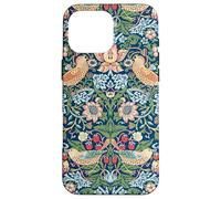Strawberry Thief William Morris Art Nouveau Pattern Blu Custodia per iPhone 16 Pro Max