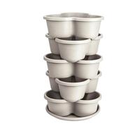 Strawberry Tower - Vertical Planter for Strawberry Growing | Stackable Pots with Drainage System, Space Saving Garden Planter for Herbs Vegetables Balcony Patio Outdoor Use