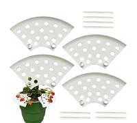 Strawberry Trellis, Fruit Plant Cage Tray, 4-Piece Rack Support Stand, Growing Protector Cage for Fruit Gardening, Potted Plants, Outdoor Flower, Lawn, Roses