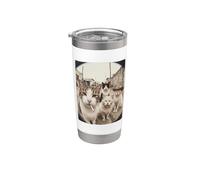 Stray Cat Gang Crew Funny Cat Lover Vintage Retro Bicchiere termico in acciaio inox doppia parete