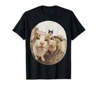 Stray Cat Gang Crew Funny Cat Lover Vintage Retro Maglietta