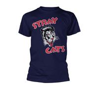 Stray Cats Cat Logo (Navy) autorizzato Uomo maglietta