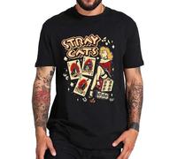 Stray Cats Rock T-Shirt American Rockabilly Band Fans Hipster Streetwear Fashion Breathable Cotton Men T Shirts T-Shirt Black M